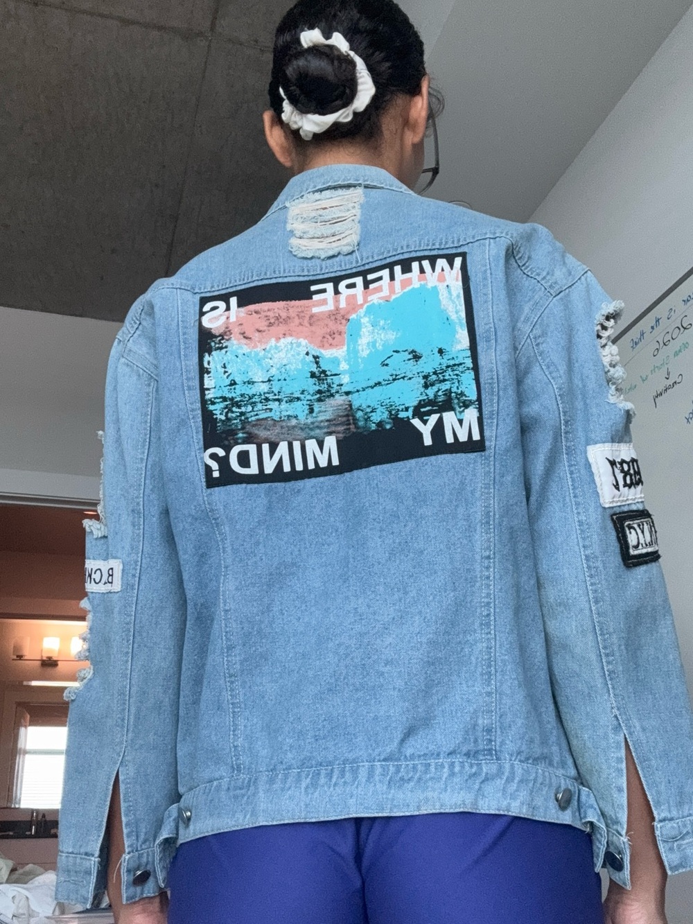 Light Blue Distressed Denim Jacket